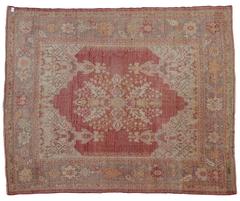 Antique USHAK Carpet, Red Field with Central Medal, Turkish, 1910
