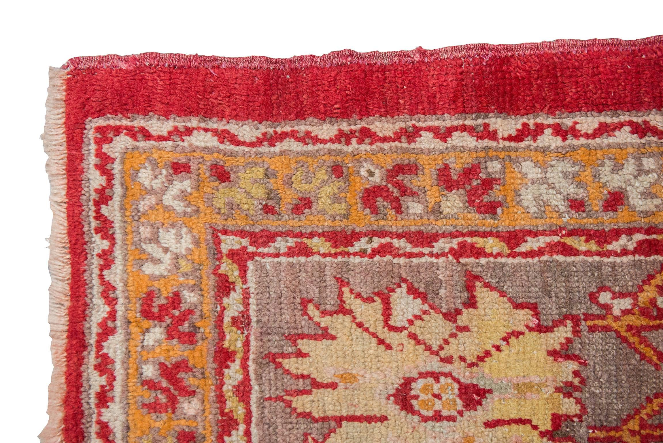 Hand-Knotted Antique Large  Turkish USHAK Rug from Private Collection - For Sale