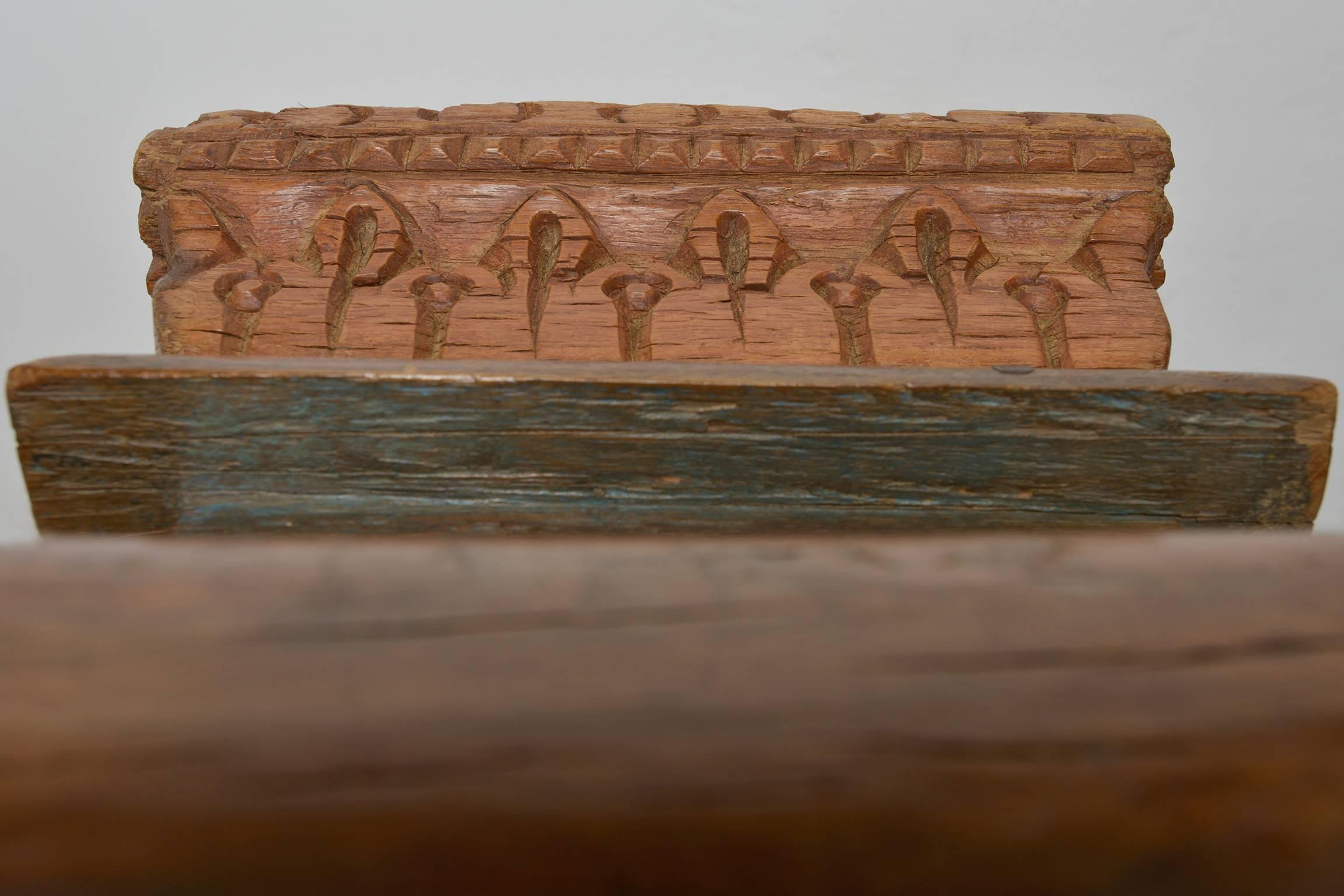 Side Table or Stool, Old Asian Teak Sculpture Capitals 2