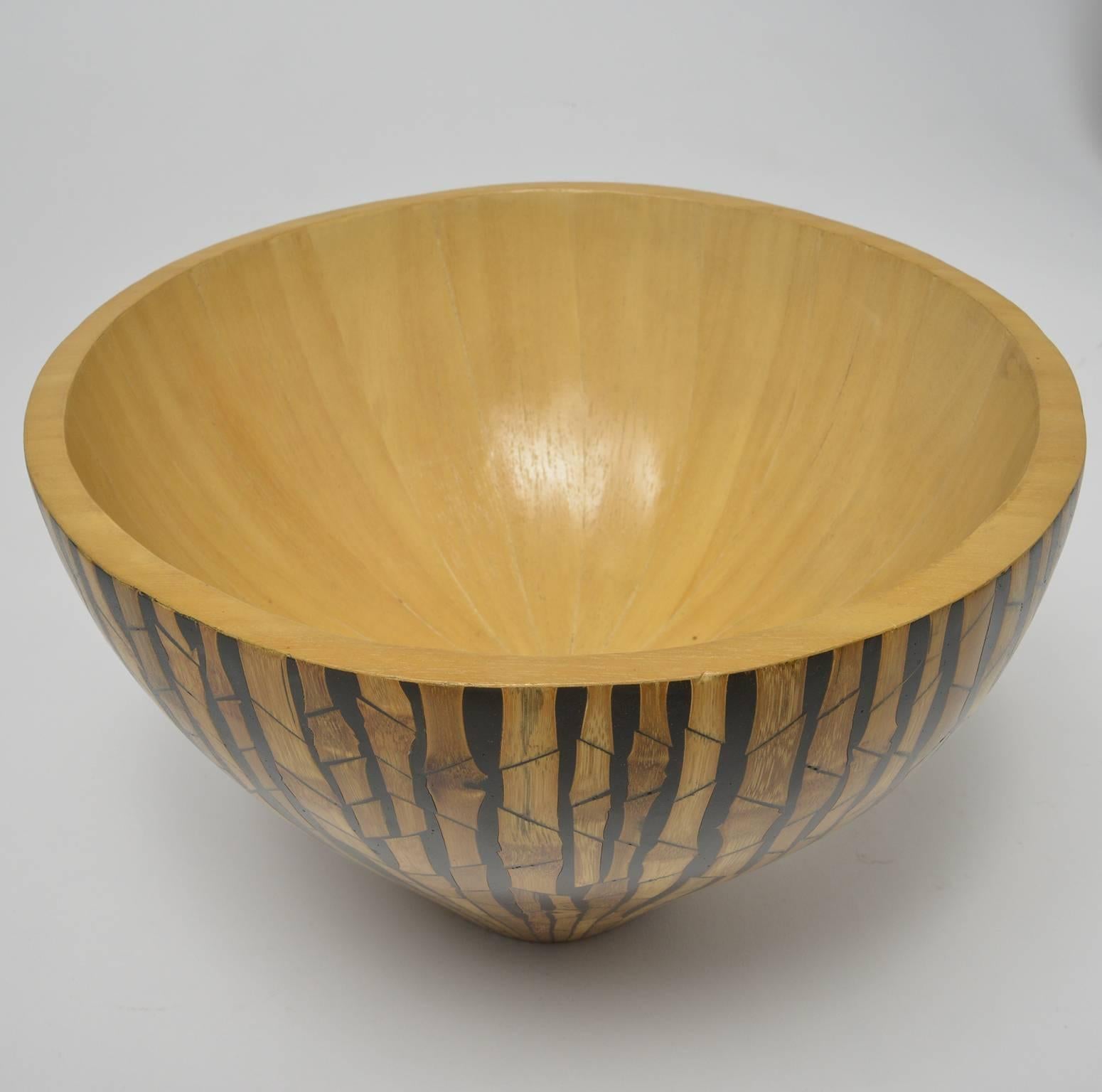 Hand-Crafted Set Bamboo Vase and Bowl R & Y Augusti For Sale
