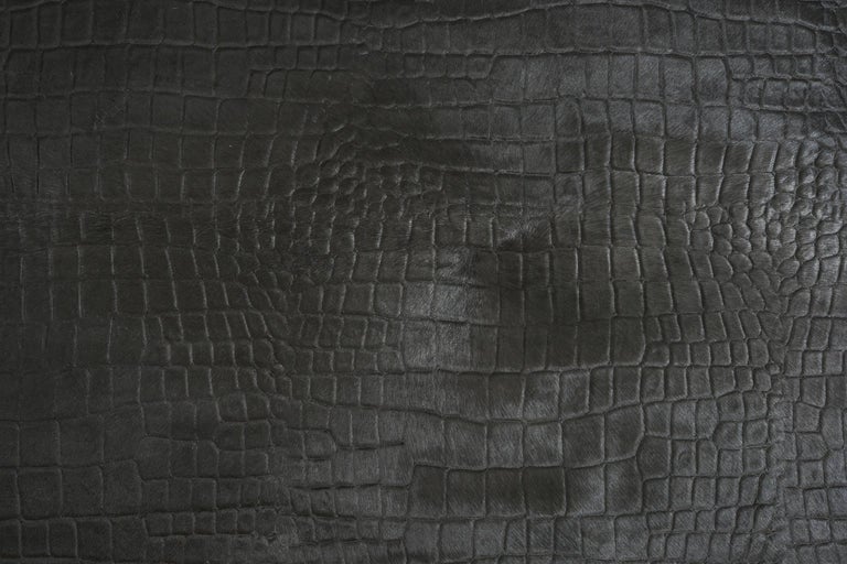 Brazil Cowhide Crocodile Printed Rug For Sale at 1stDibs