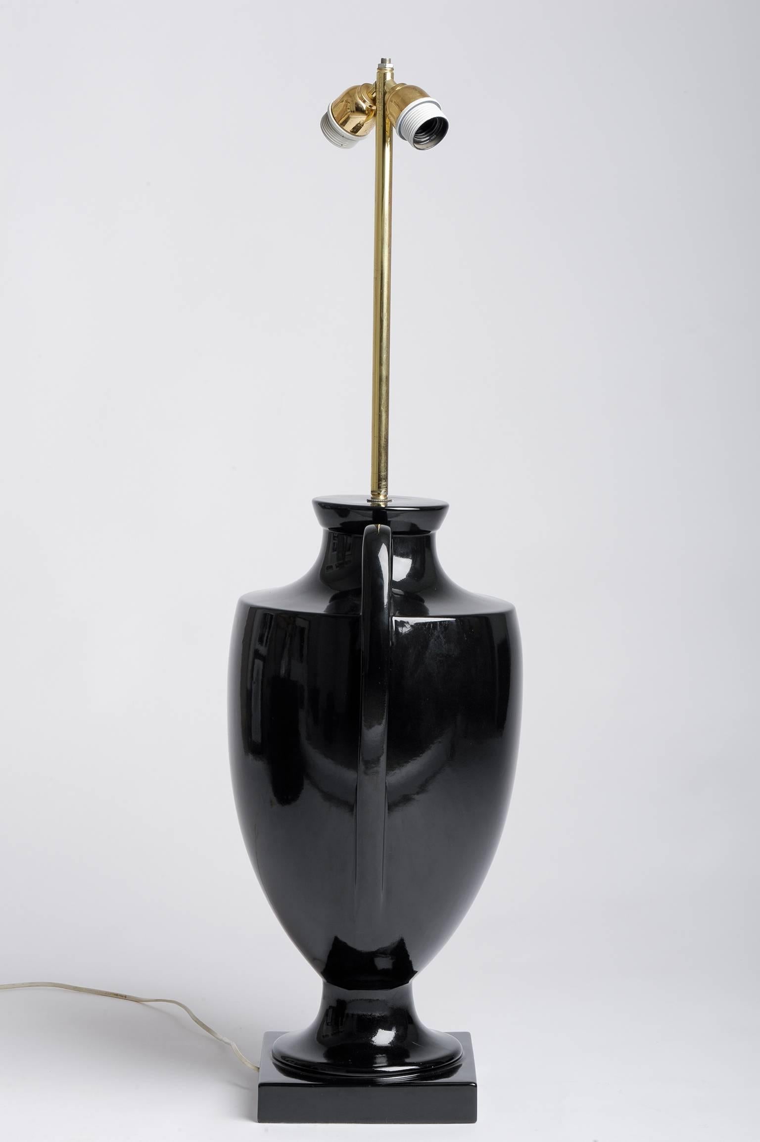 Classical Greek Italian Design Vintage Black High Table Lamp