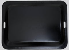 Hand-Painted Italian Metal Tray for Table or Wall, With Base