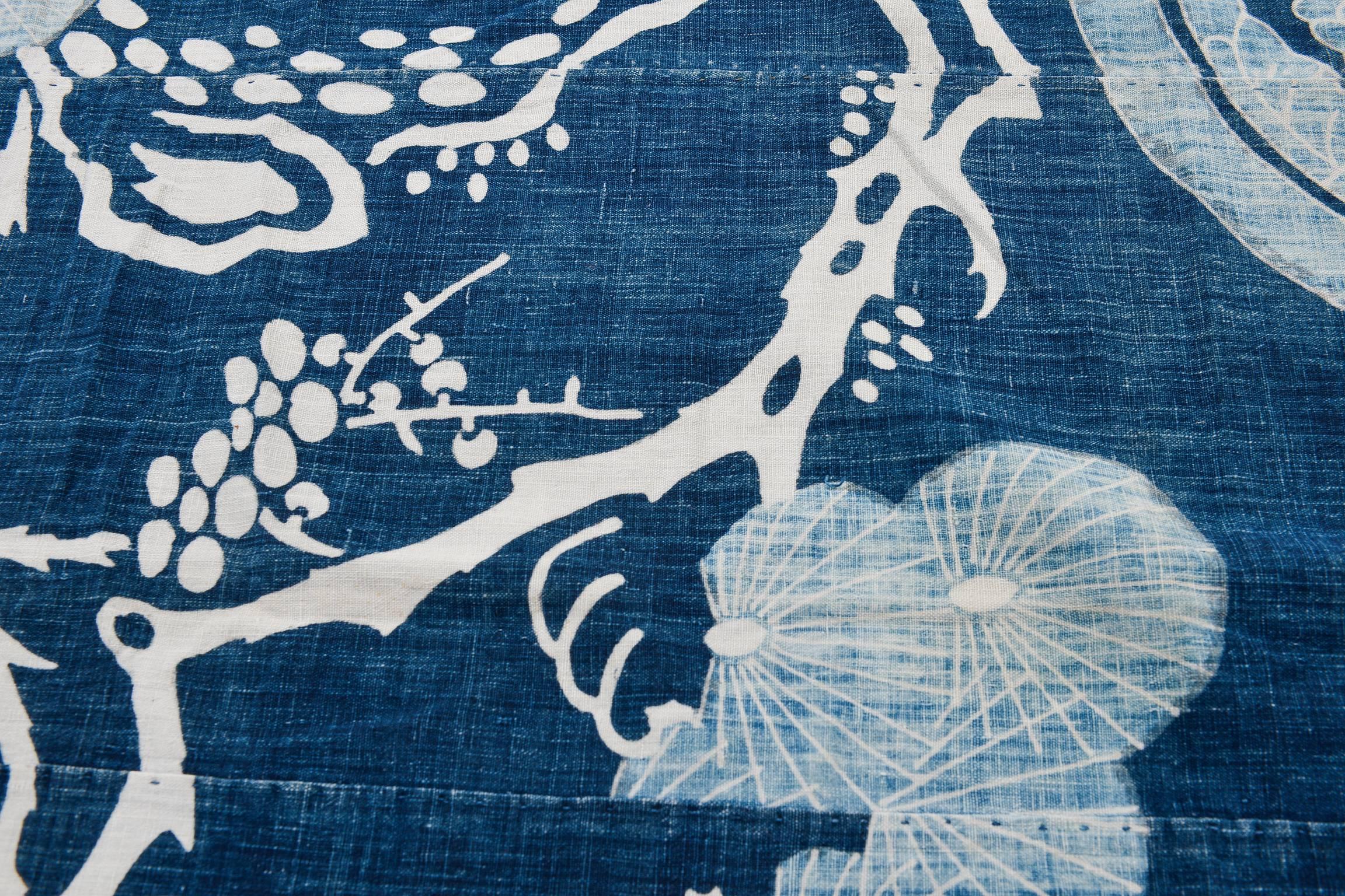 Antique Rare Japanese Indigo Boro Futon Cover or Wall Decoration In Good Condition In Alessandria, Piemonte