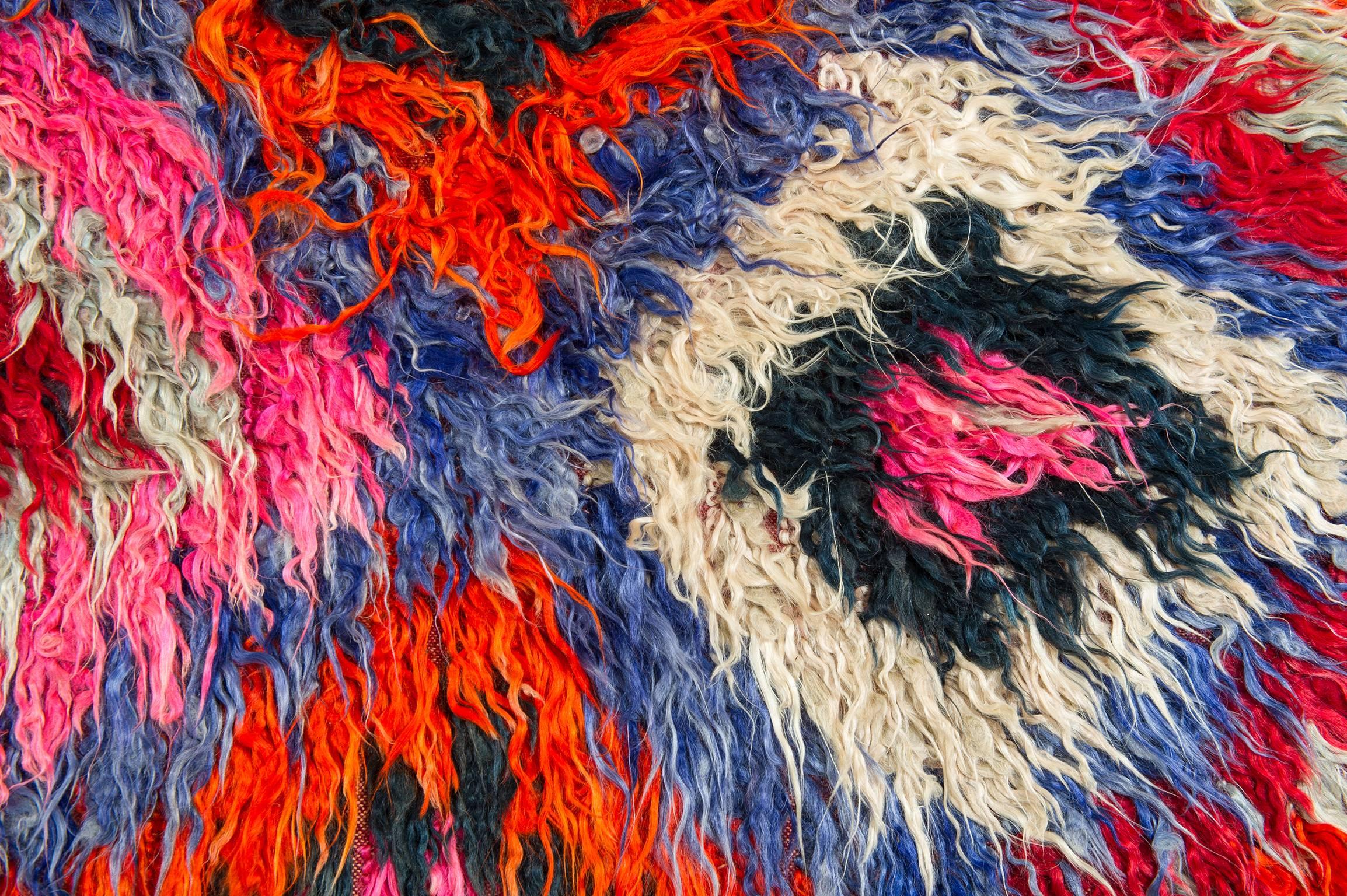 TULU Polychromer Sammlerstückshag Pile  Teppich  (Wolle) im Angebot