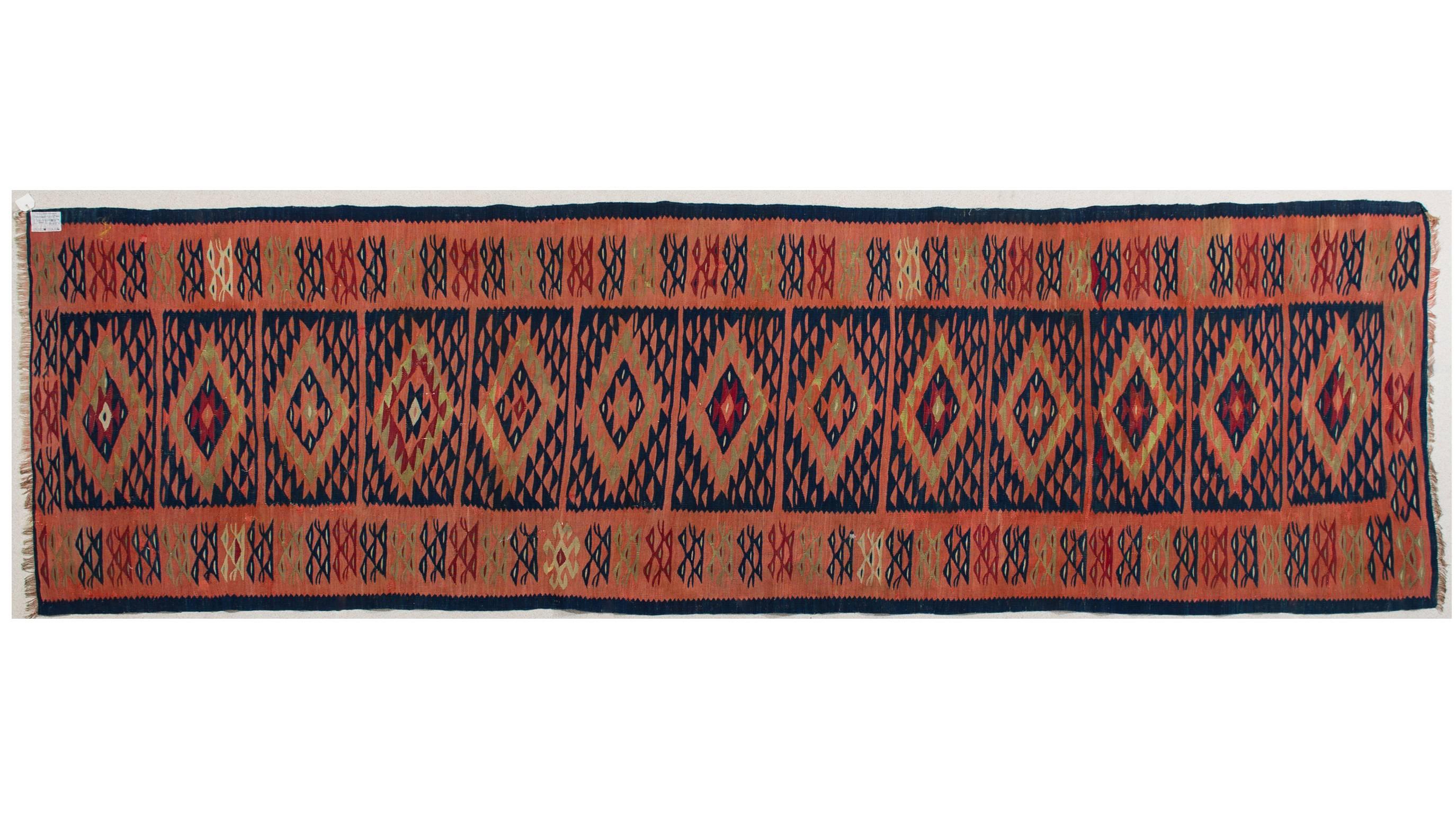 Autre Ancien tapis de couloir turc Kilim SHARKOY à VENTE FINALE en vente