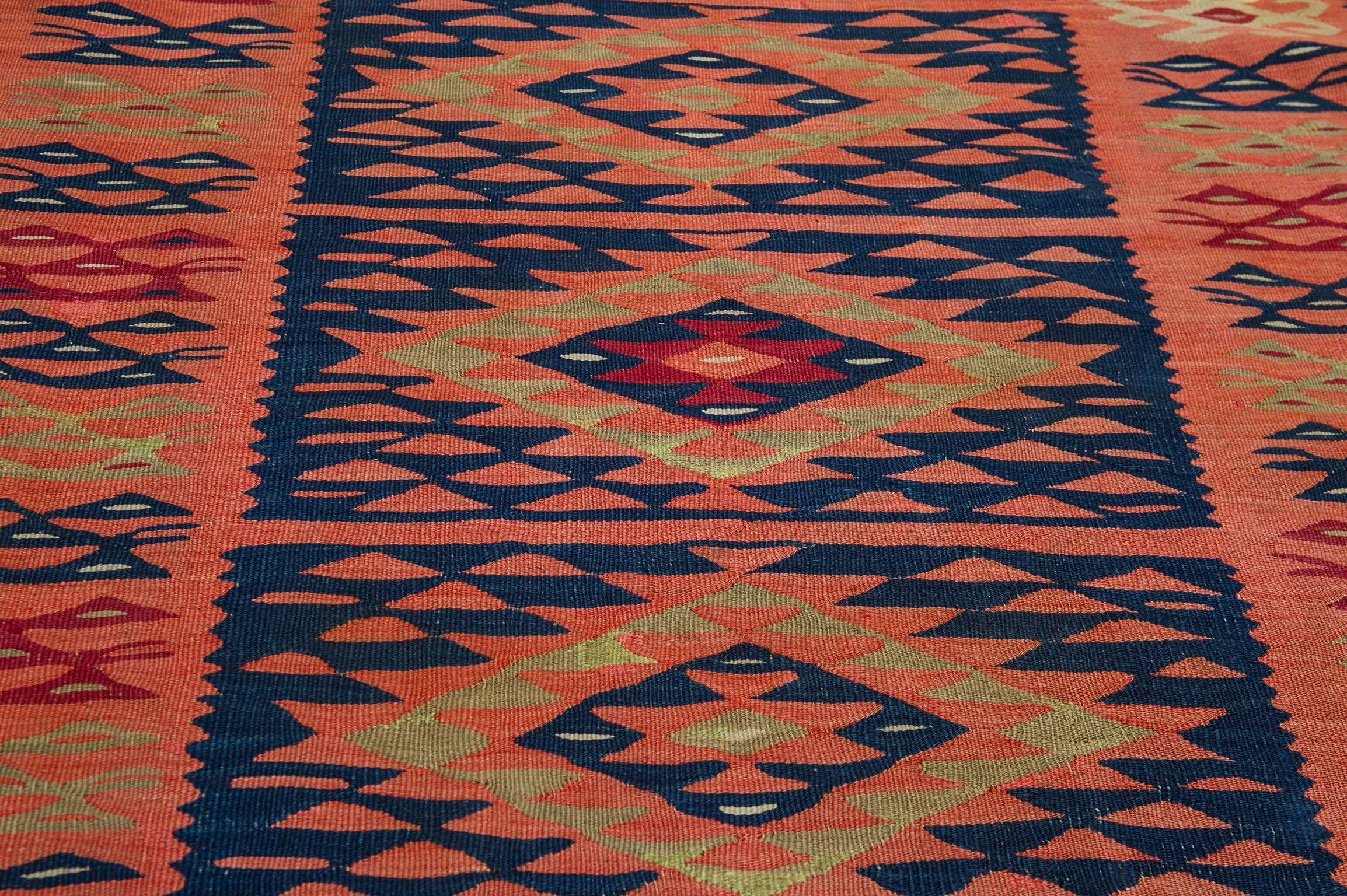Old Kilim Turkish Runner SHARKOY for FINAL SALE In Good Condition For Sale In Alessandria, Piemonte