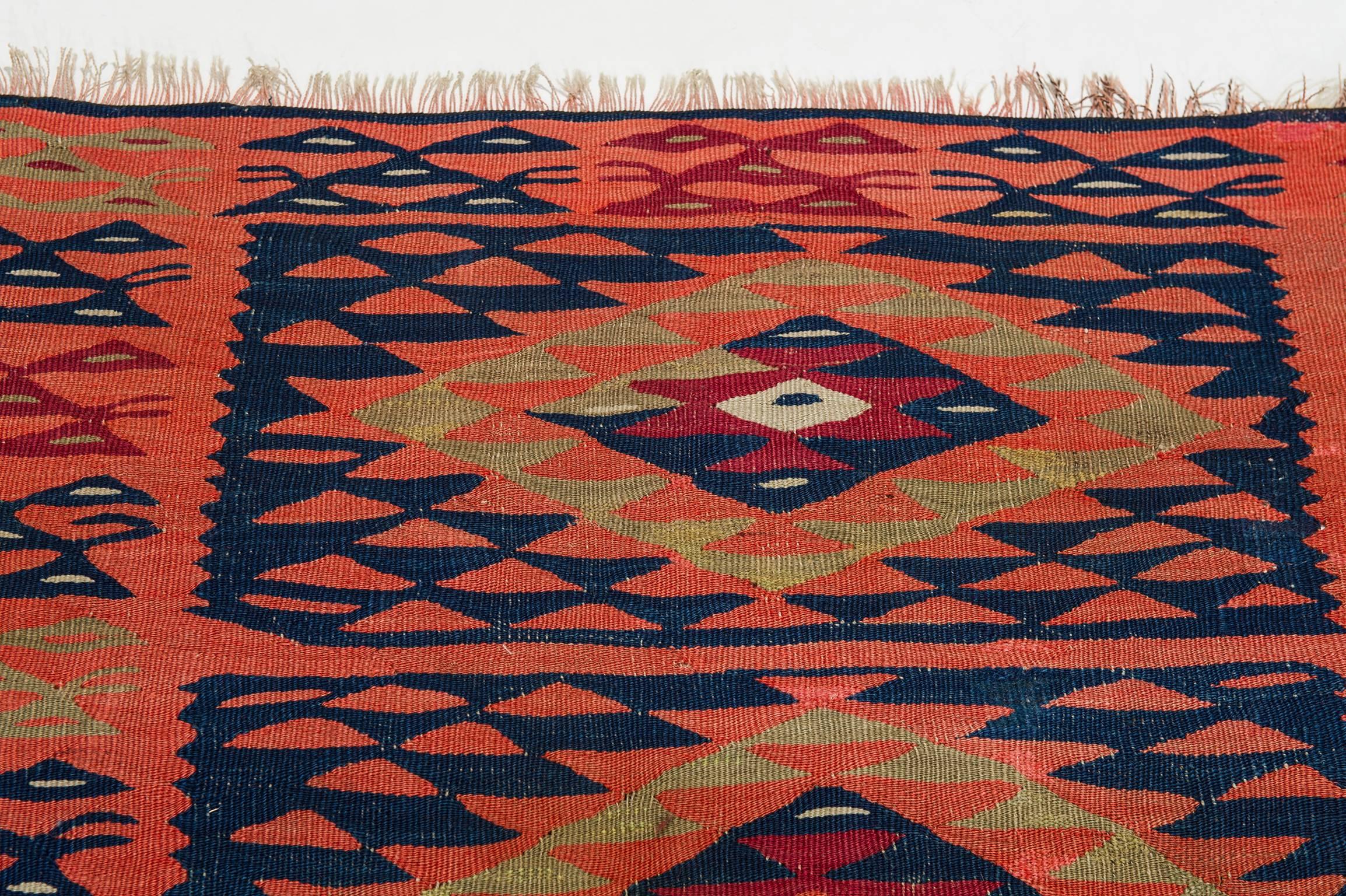 20th Century Old Kilim Turkish Runner SHARKOY for FINAL SALE For Sale