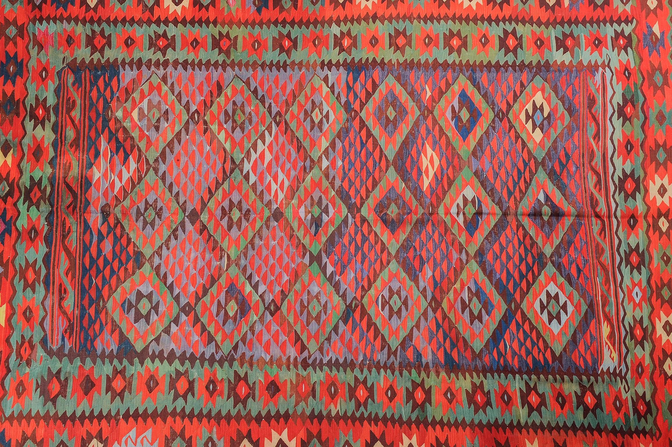 Hand-Woven Specially Large Rare Old Fine Turkish Kilim Sharkoy