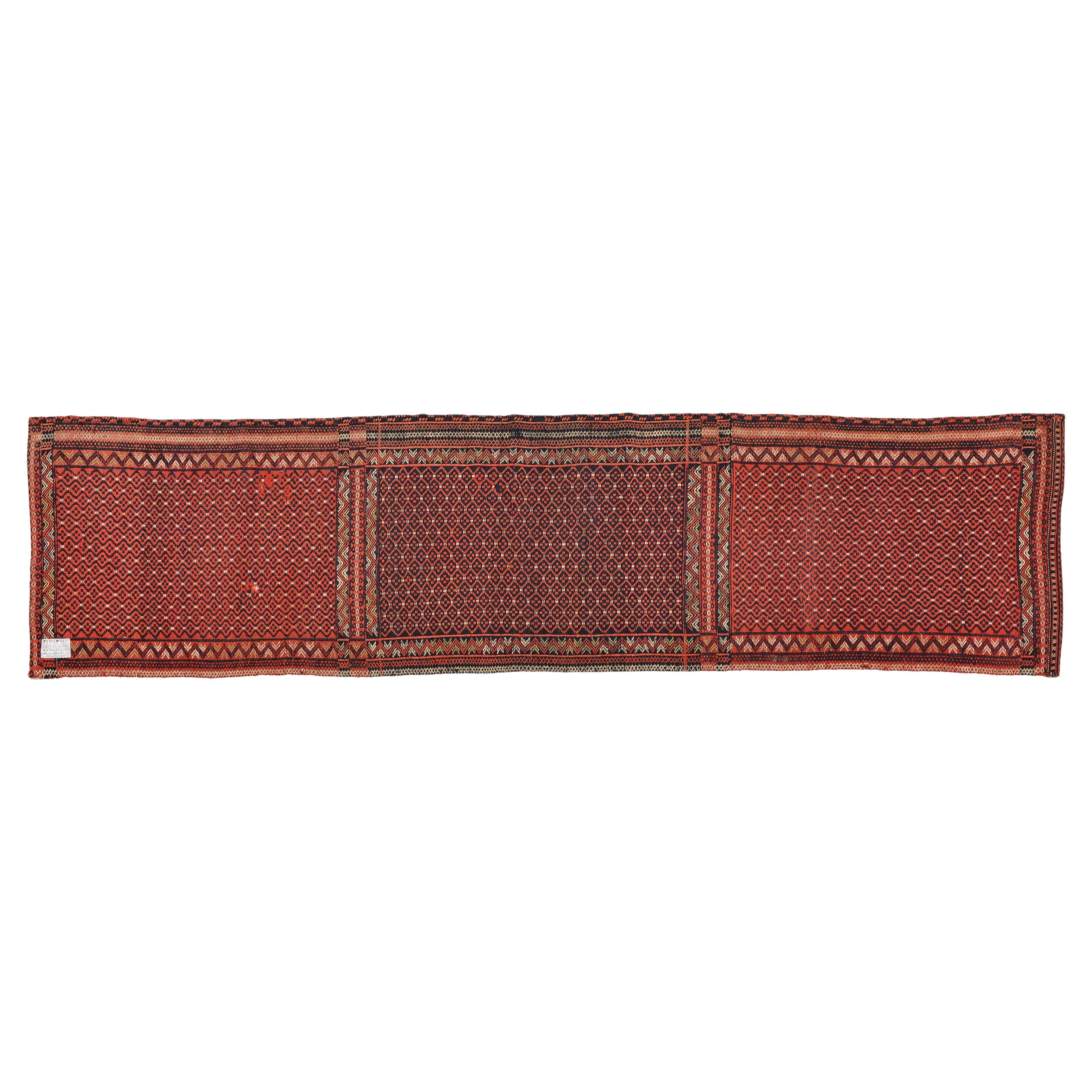 Vintage Oriental Cicim Flatwave Runner like Soft Tissue also  for Pillows