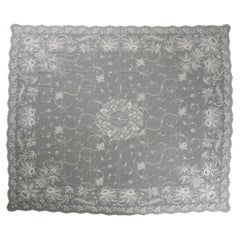 Antique Rare Bed Cover or Tablecloth in Corneline Tissue