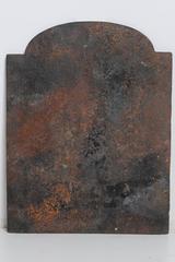 Antique French Fireback with Cupid Sculpture, Metal, 1850, 47cm Tall