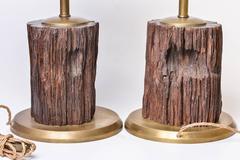 Table Lamps with True Fossil Wood for a Mountain Home