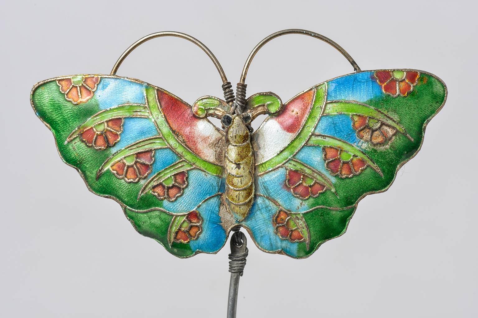 G/316, Old and charming nail  Chinese hair pin shaped like a butterfly,
 Ching - Kuang-su dinasty -