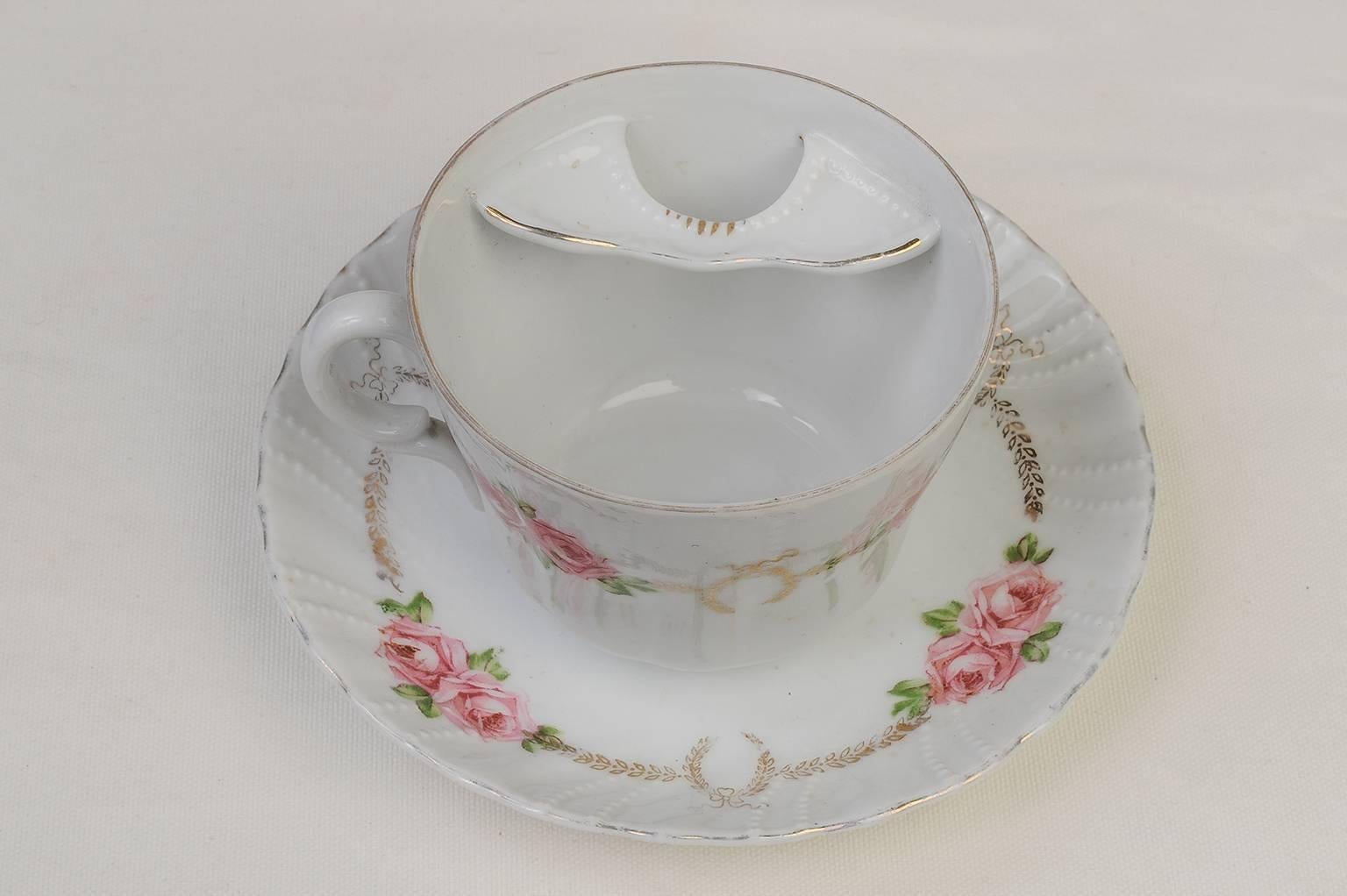 19th Century English Vintage Tea Cup for Mustache