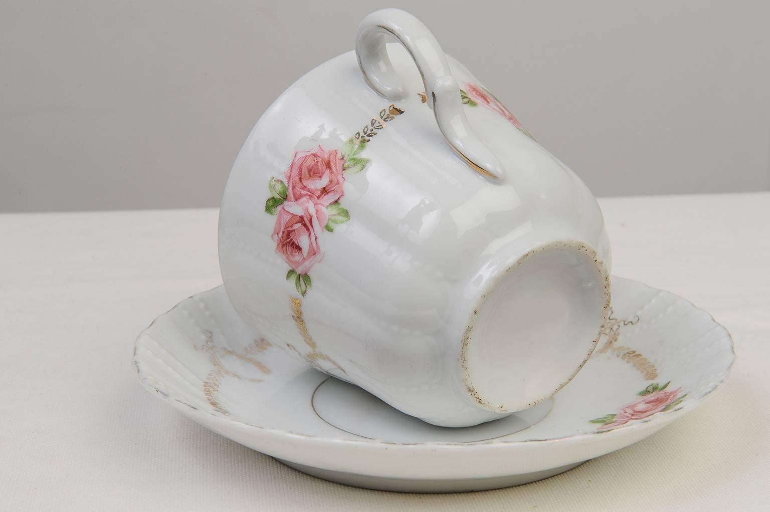 Painted English Vintage Tea Cup for Mustache
