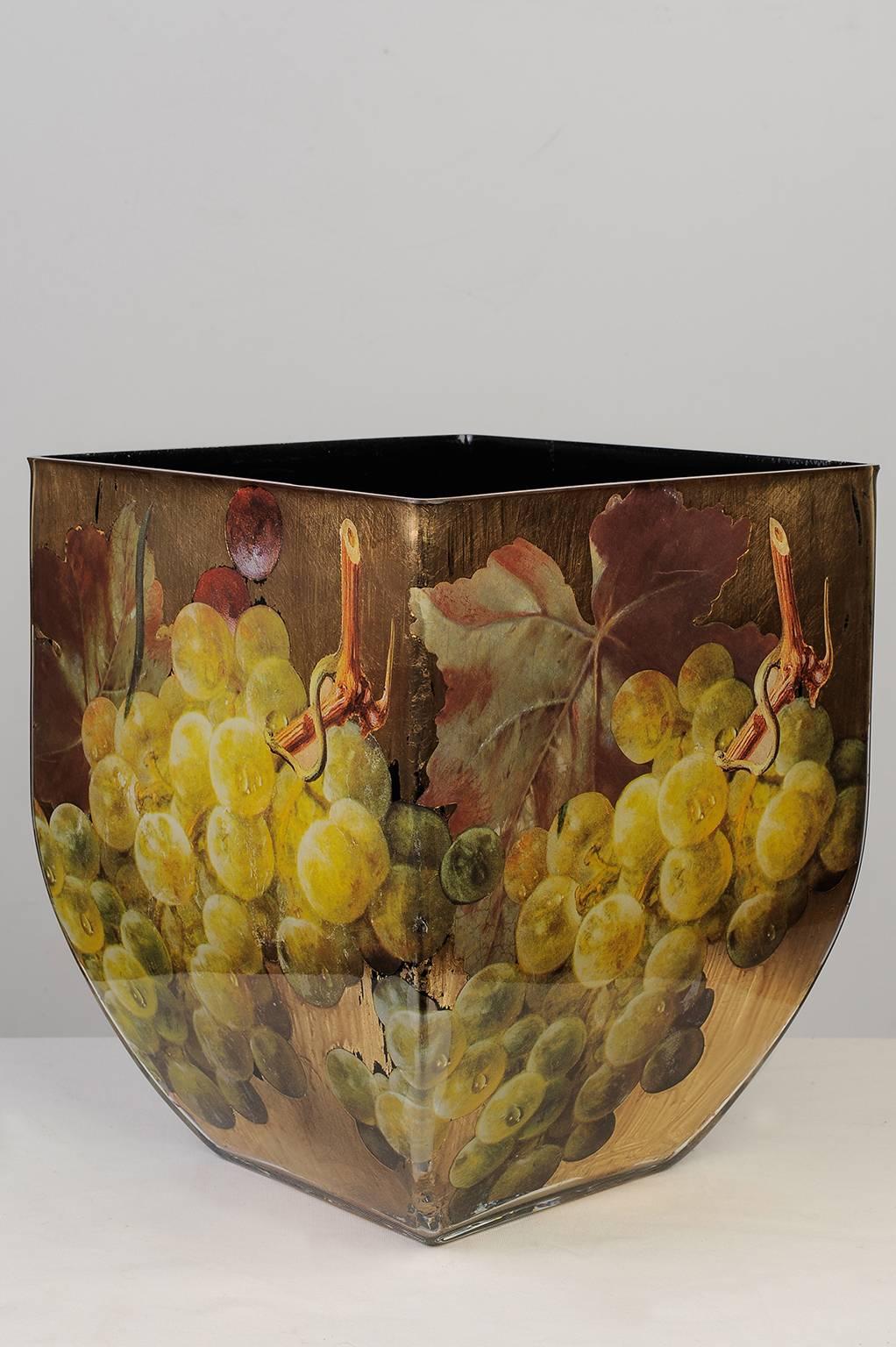 Italian  Gold-Foiled Venetian Glass Vase or Centerpiece 
