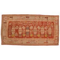 Old Samarkand carpet, vases of peonies 9