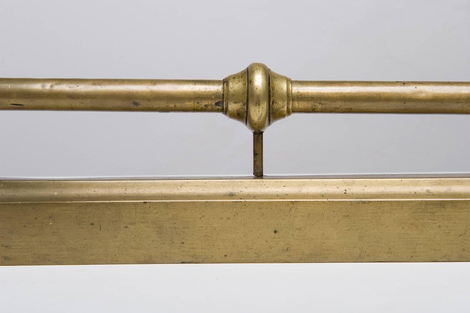 French Fireplace Fender with Bronze Lions