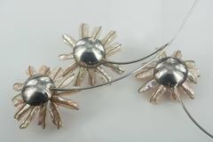 Italian Necklace with Pink Pearls Flowers