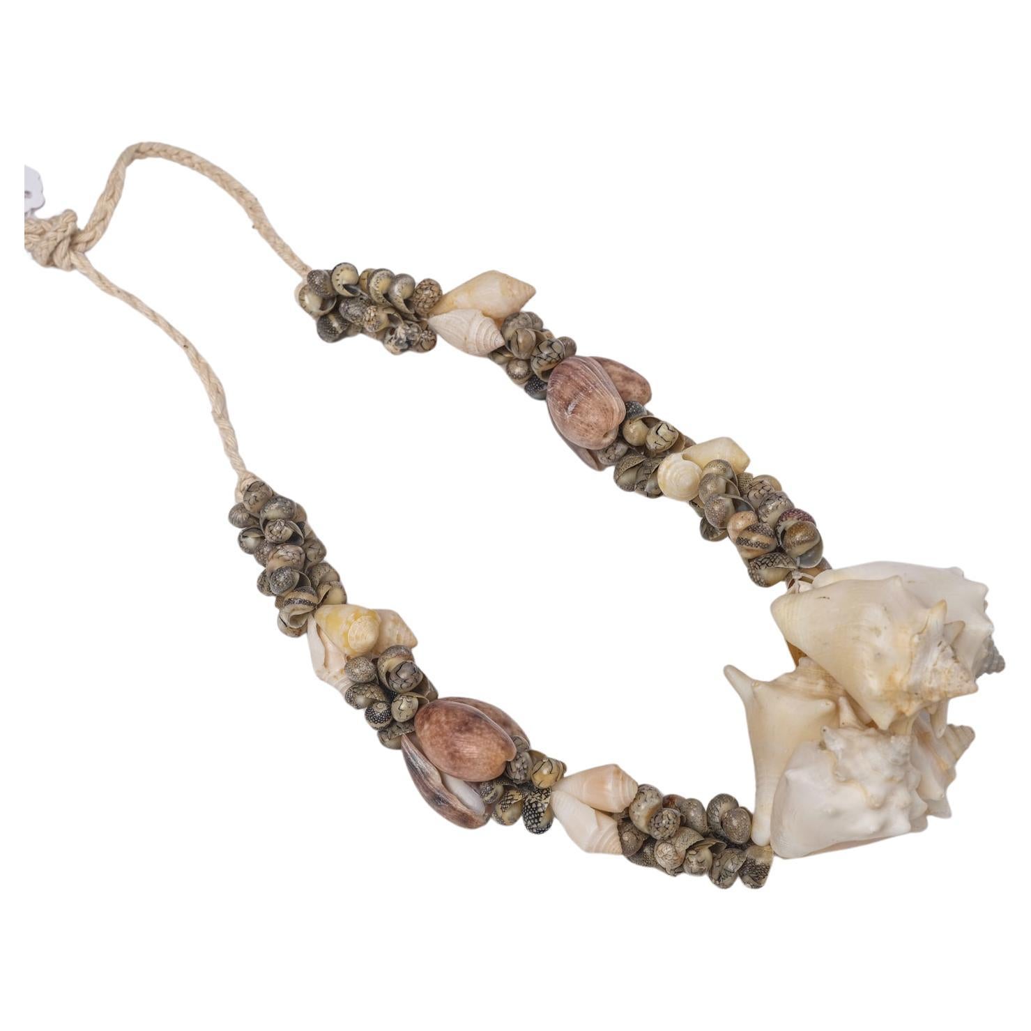 The necklace was placed on a SMALL BASE of cm. 26x h.31, so it SEEMS very BIG, but it is instead of a NORMAL SIZE.
Necklace total lenght : cm.38 x h. 7 cm. + cm. 20 rope on each side.
Central part ( cm. 38 x h.7) with simple shells, small and