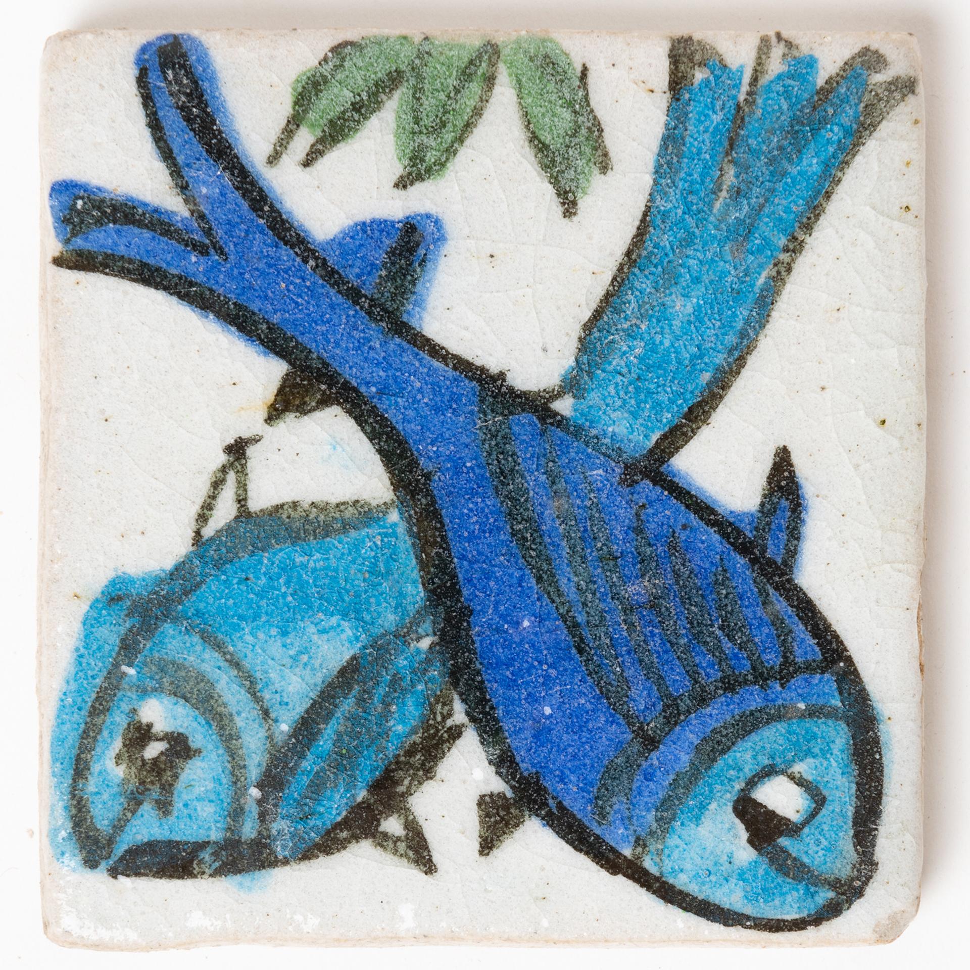 Kleine Fische Handbemalte Keramikfliesen im Zustand „Hervorragend“ im Angebot in Alessandria, Piemonte