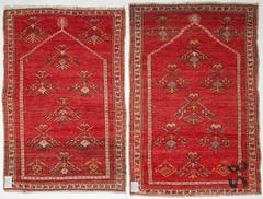 Antique Hand-Knotted Turkish Prayer Carpets, Wool, Circa 1900