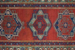 Rare 1920 Antique Caucasian Kazak Rug, Hand-Knotted Wool, Green Colors