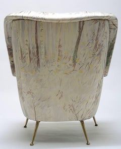Marco Zanuso Senior Armchair, Brass & Wood, Mid-Century Modern