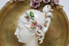 Bacchus and Ariadne Porcelain Plates Sculpture for Wall, Cappé Signed