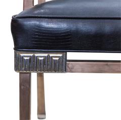 Mid-Century Leather and Brass Dining Chairs