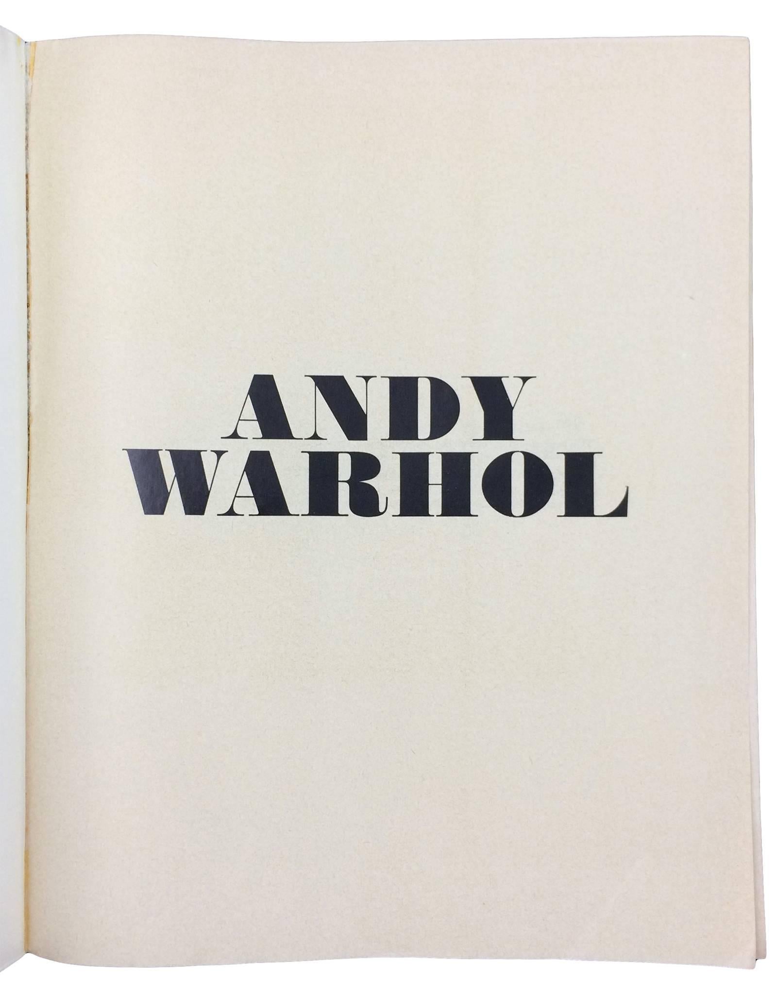 Andy Warhol 1st Edition Catalogue from Moderna Museet, Stockholm, 1968 In Excellent Condition For Sale In New York, NY