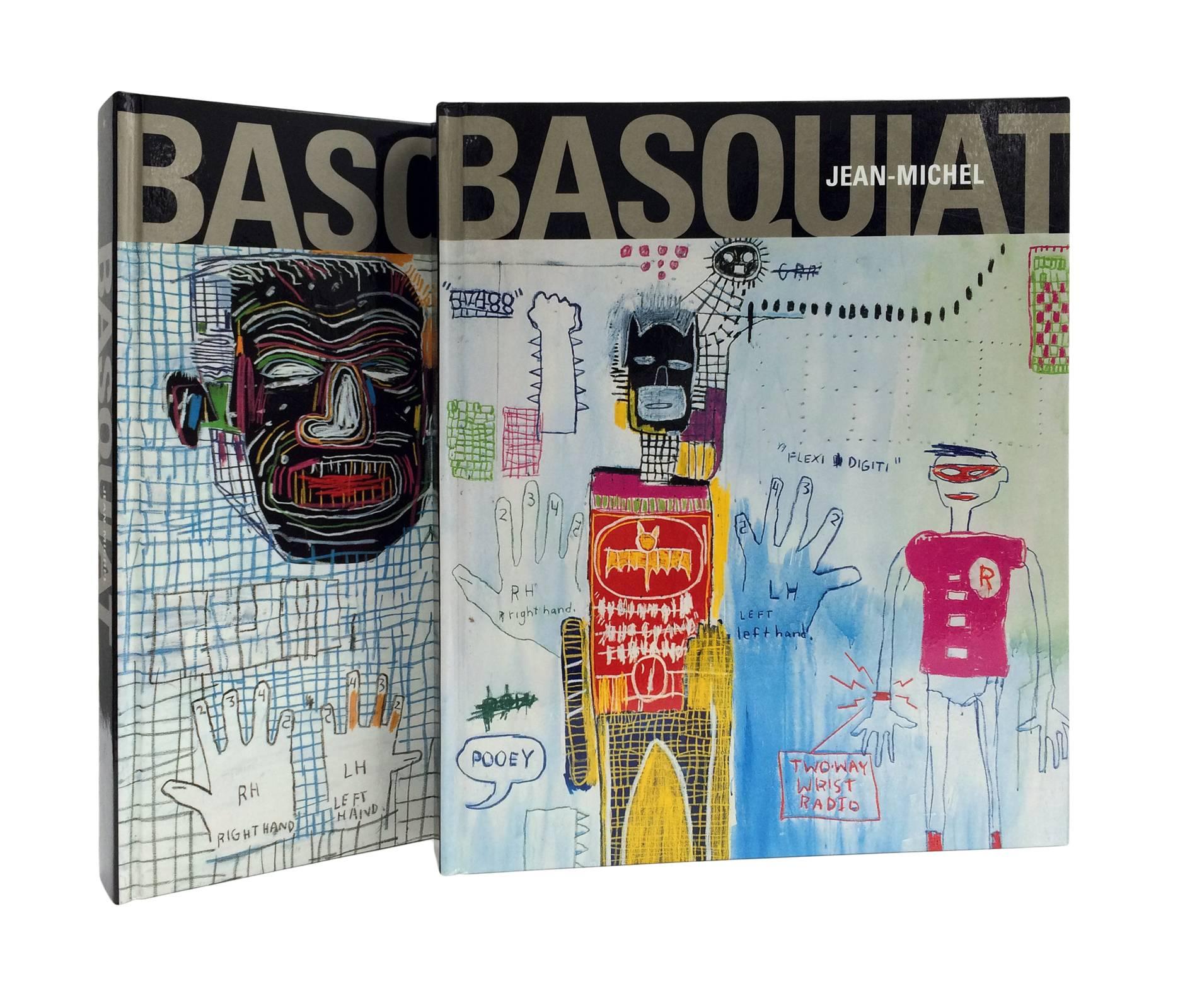Marshall, Richard et al. Jean-Michel Basquiat : Peintures. Deux volumes avec un total de 686 pages, plus de 900 planches et illustrations (principalement en couleur). Grand 4tos, cartons, sous étui, Paris, Galerie Enrico Navarra, 2000.

Un projet