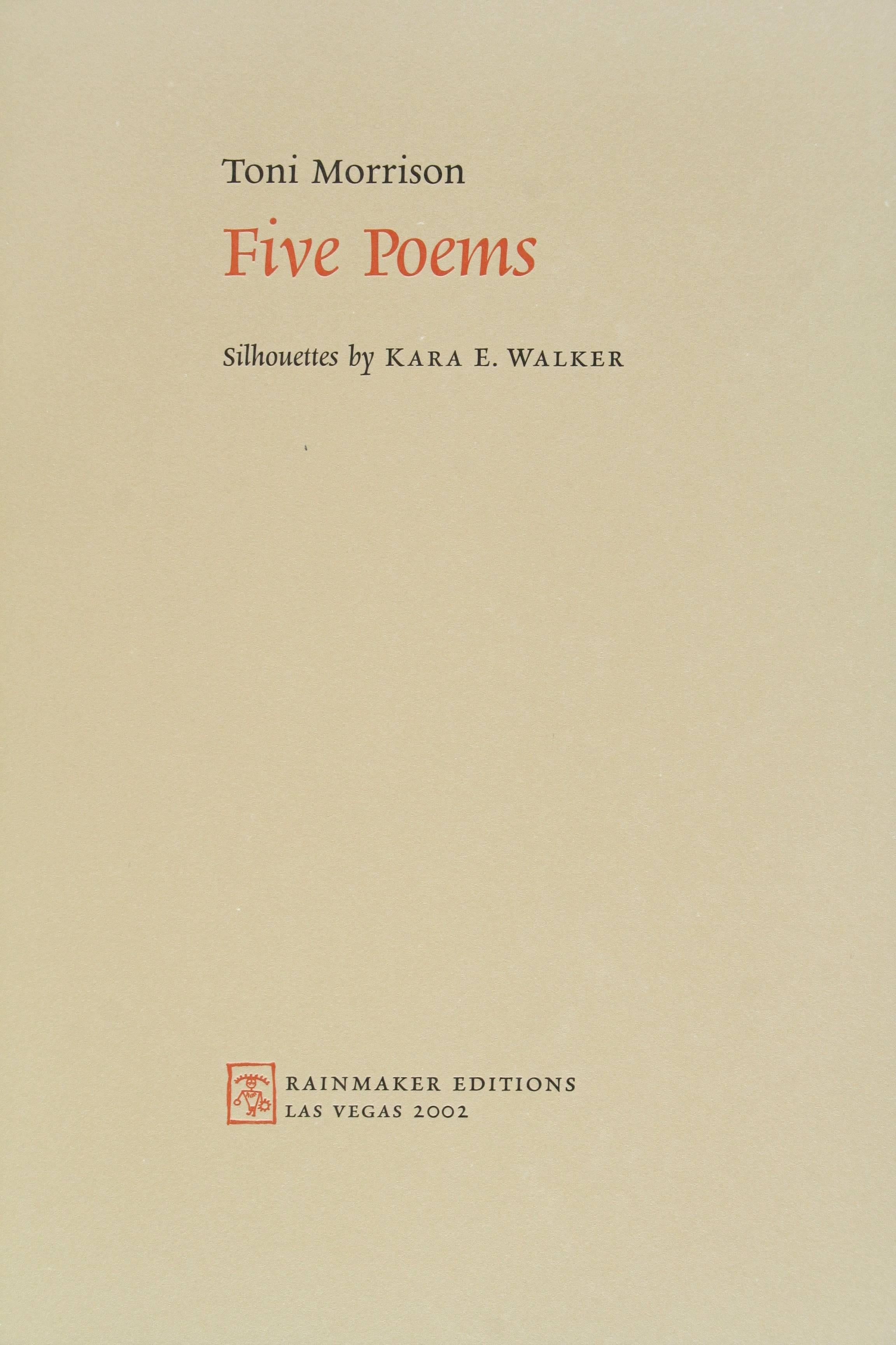 toni morrison five poems