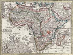 Hand-Colored Map of Africa, circa 1744