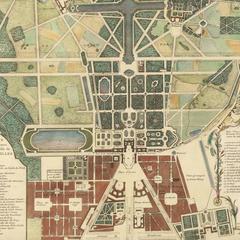 Engraving of Versailles and Gardens, 1738
