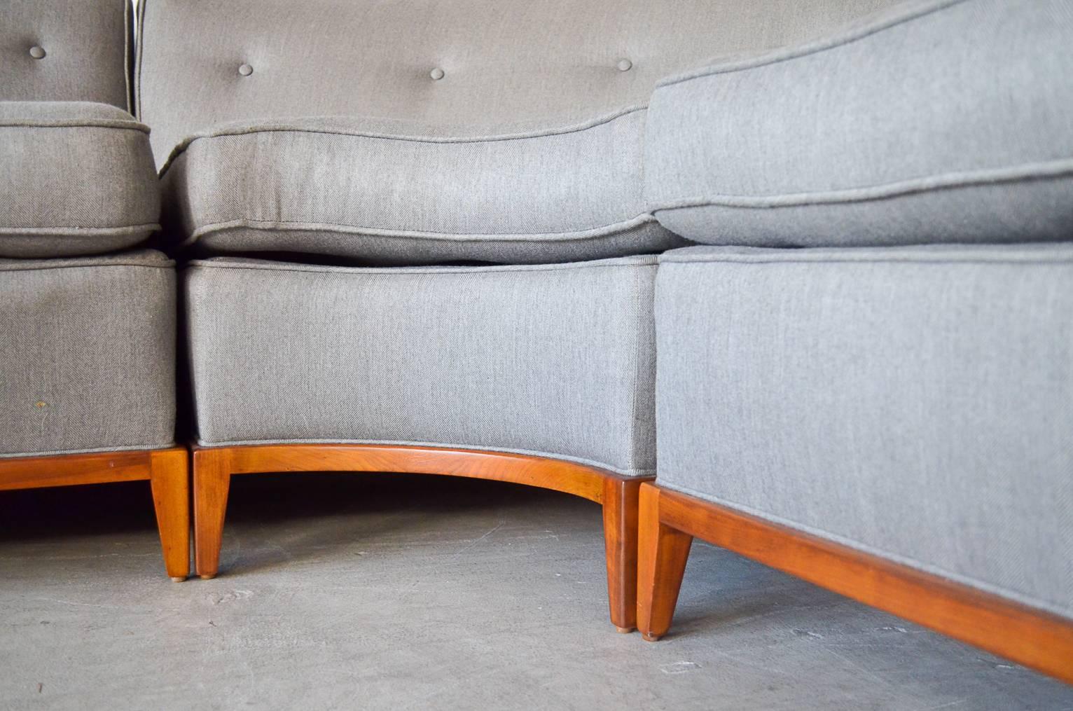 T. H. Robsjohn-Gibbings Sectional Sofa for Widdicomb In Excellent Condition In Costa Mesa, CA