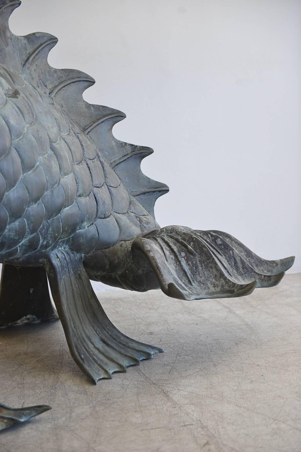 Cast Monumental Bronze Fish Sculpture