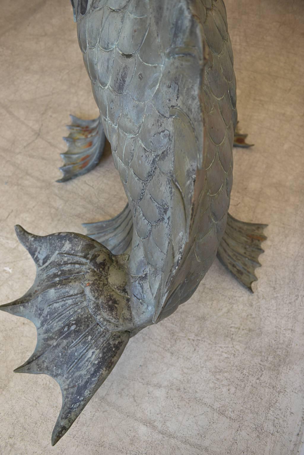 Monumental Bronze Fish Sculpture In Good Condition In Costa Mesa, CA