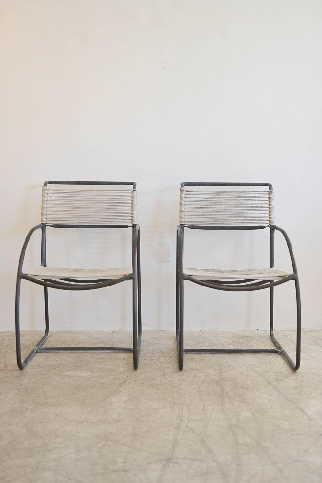American Tubular Bronze Patio Lounge Chairs by Kipp Stewart for Terra of California