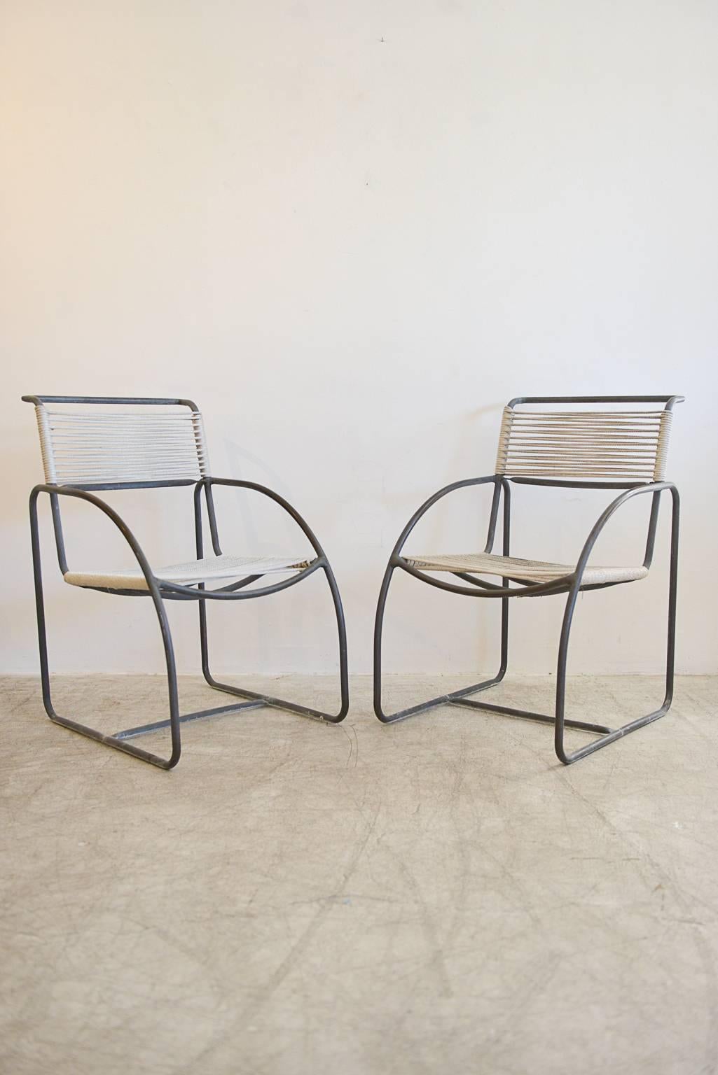 Tubular Bronze Patio Lounge Chairs by Kipp Stewart for Terra of California In Good Condition In Costa Mesa, CA