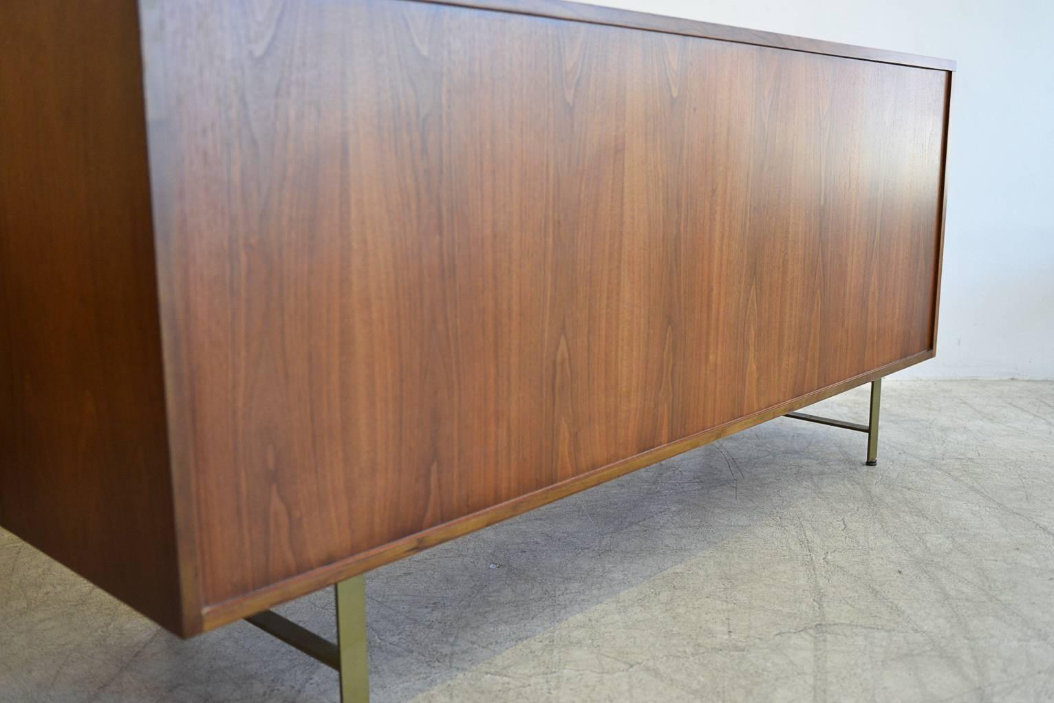 Paul McCobb for Calvin Walnut and Leather Front Credenza 3