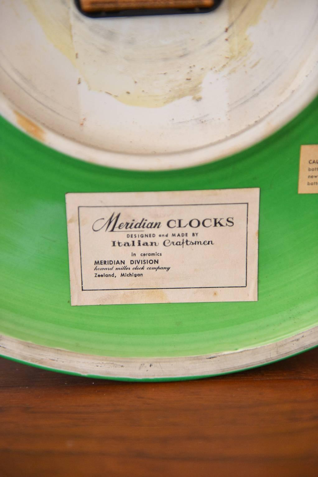 American Meridian Ceramic Clock by Raymor for Howard Miller