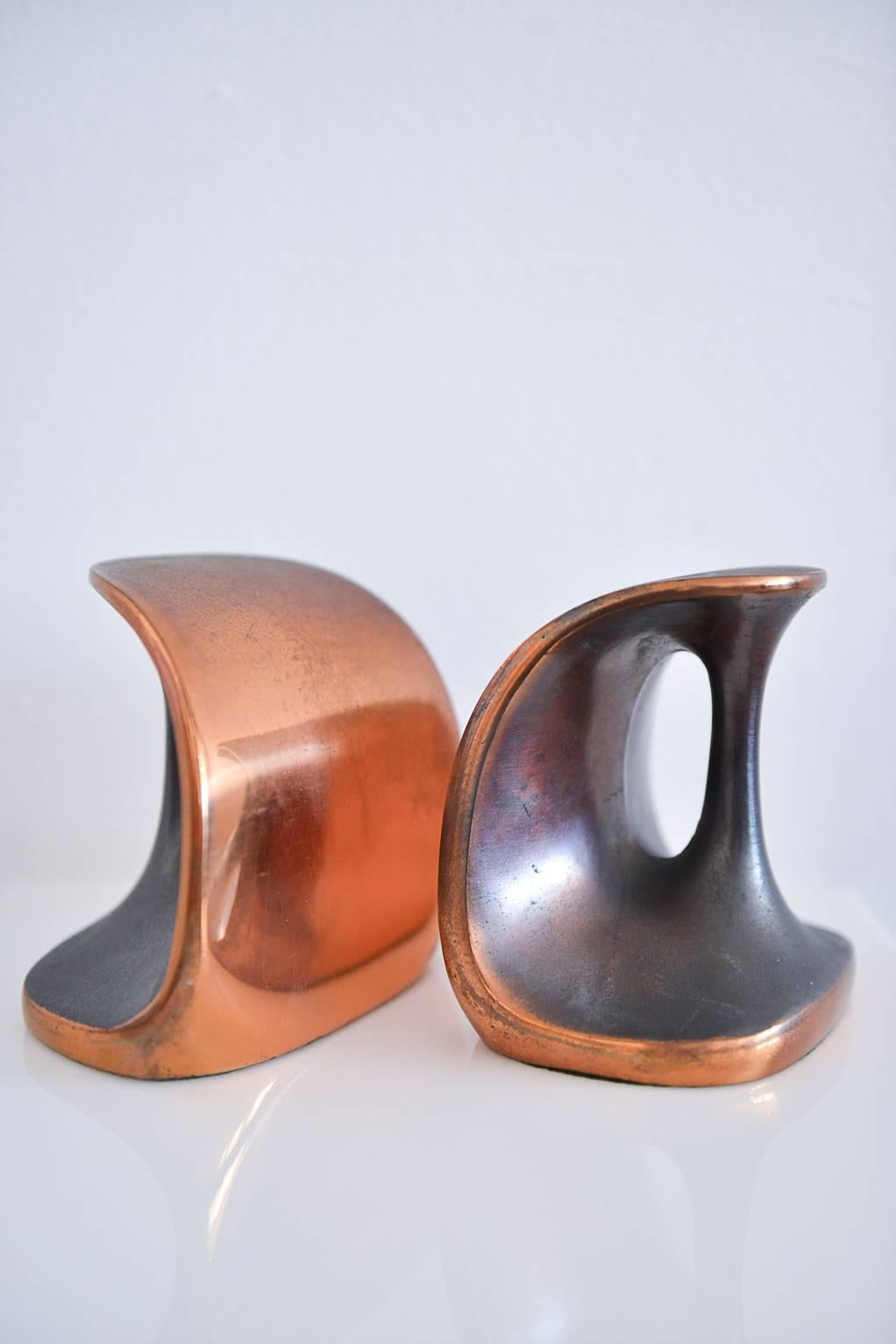 Cast Ben Seibel Copper Plated Bookends