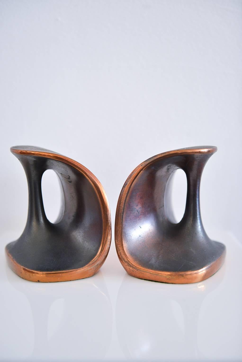 American Ben Seibel Copper Plated Bookends