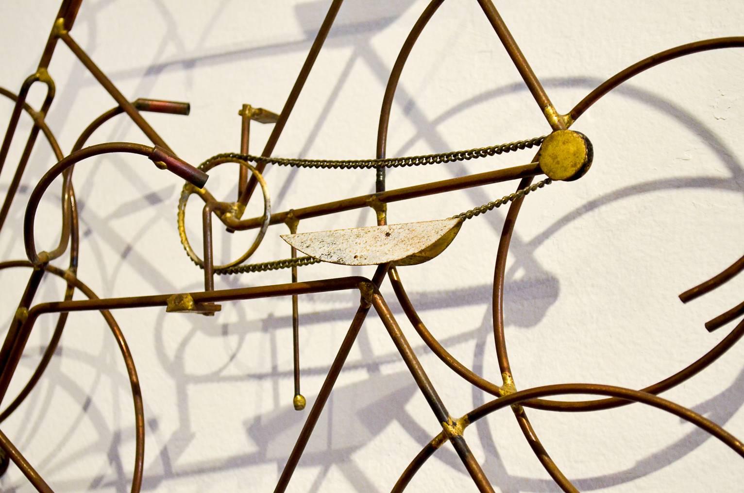 Mid-Century Modern Bicycle Wall Sculpture by Curtis Jere