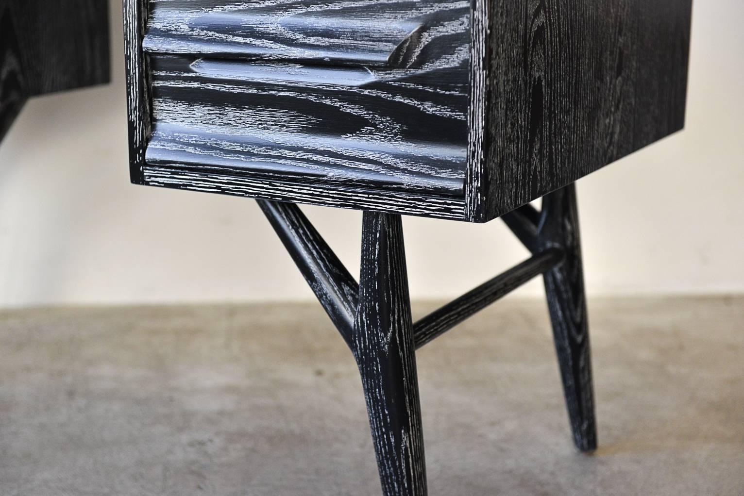 Oak Black Cerused Desk by Jack Van Der Molen