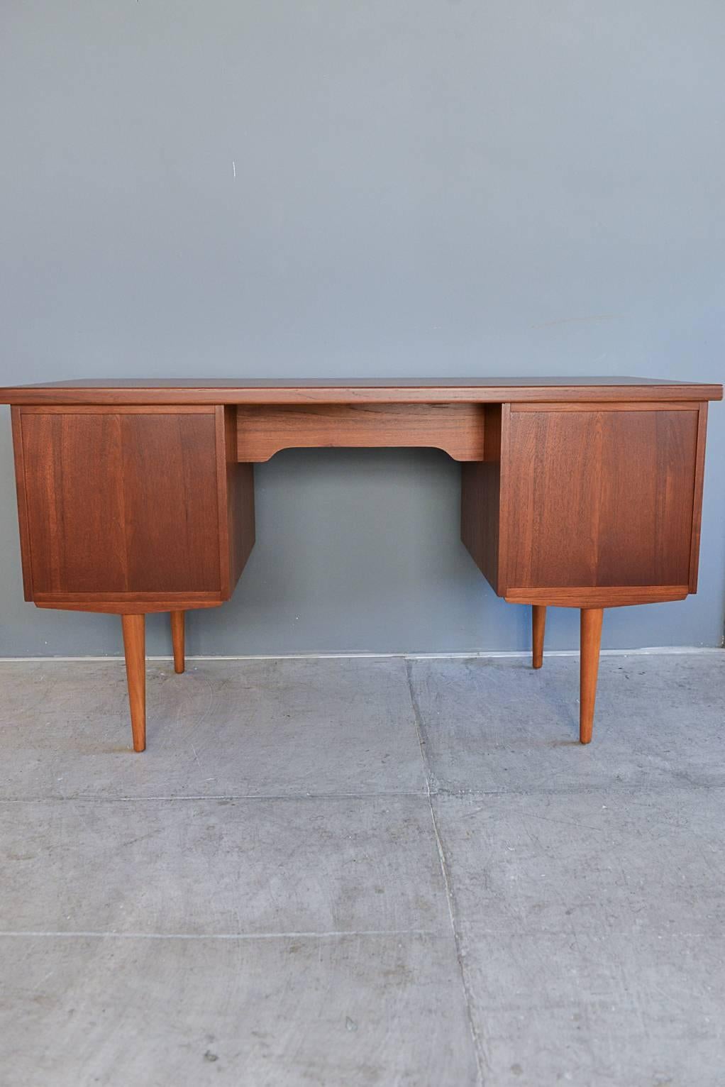 Scandinavian Modern Teak Bowtie Front Desk by Skeie Norway