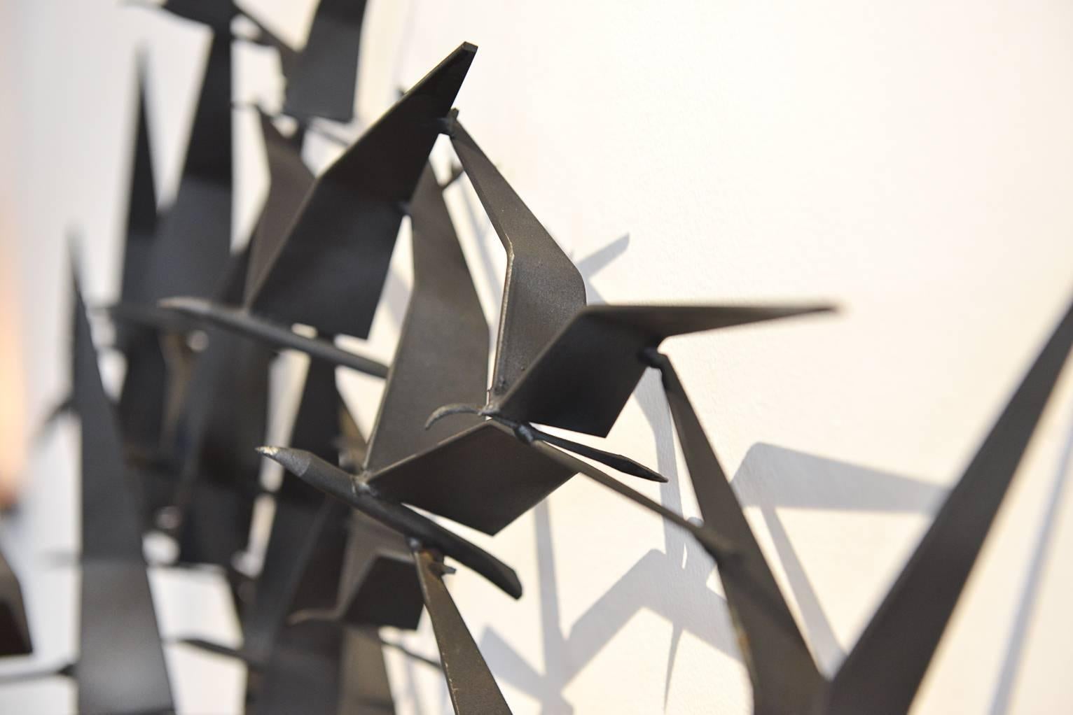 Mid-Century Modern Curtis Jere Birds in Flight Wall Sculpture, 1968