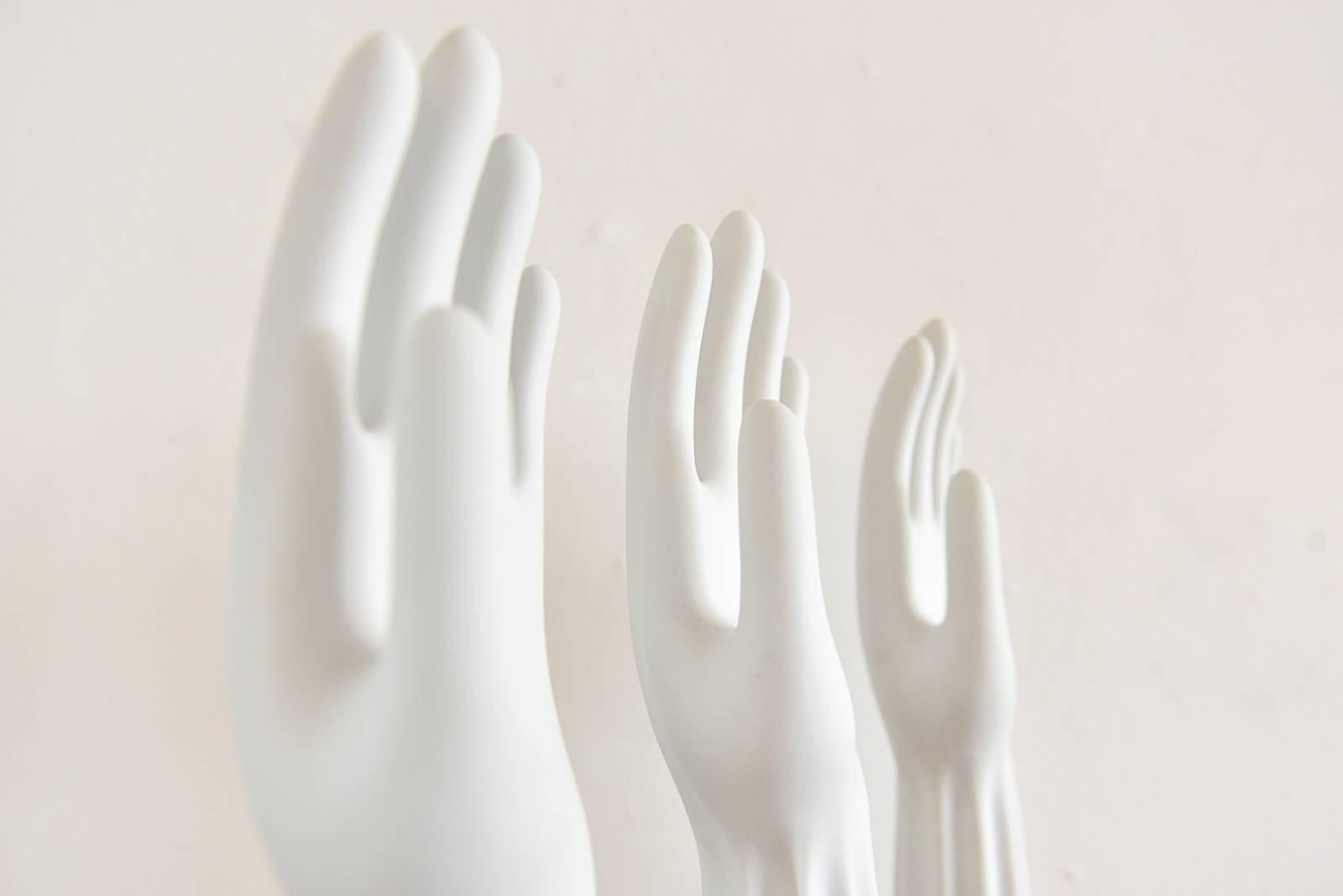 Mid-Century Modern Set of Three Porcelain Glove Forms by Rosenthal